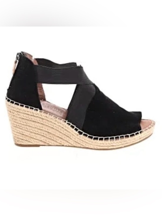 Kenneth Cole Shoes - • Gentle Souls/Kenneth Cole • Colleen Cross Elastic Strap Wedge • Black • 9M
